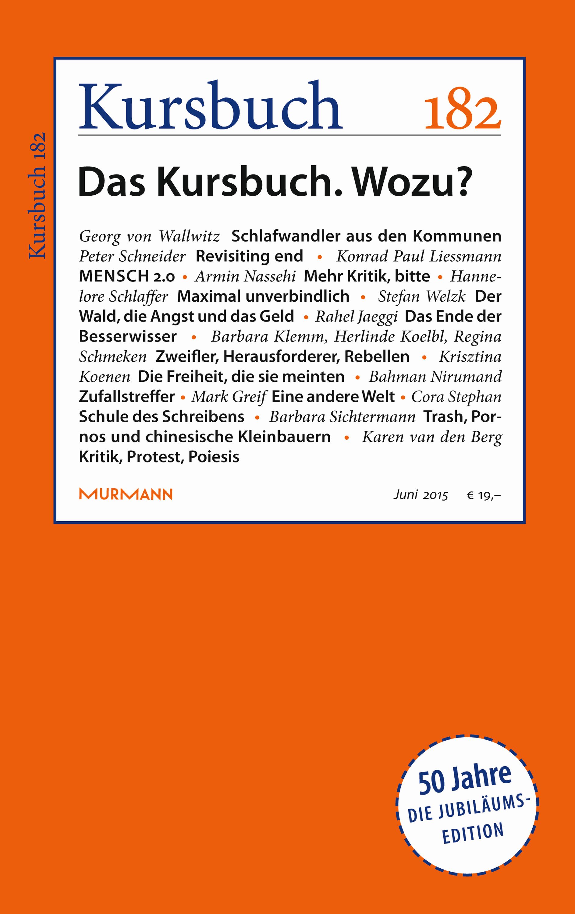 Read more about the article Kursbuch 182 – 50 Jahre – Editorial
